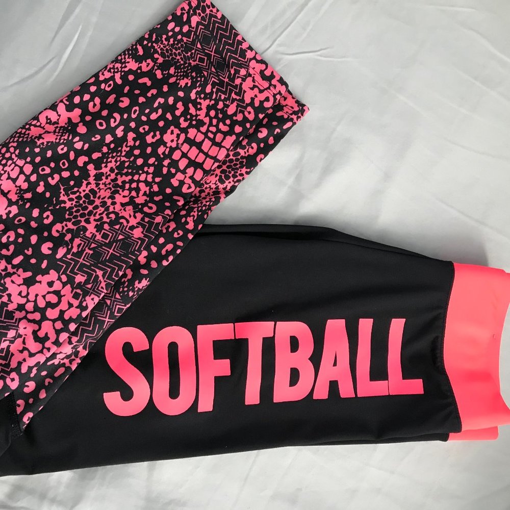 Kids Justice pink softball leggings